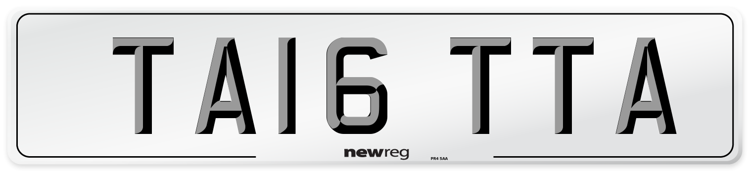 TA16 TTA Number Plate from New Reg